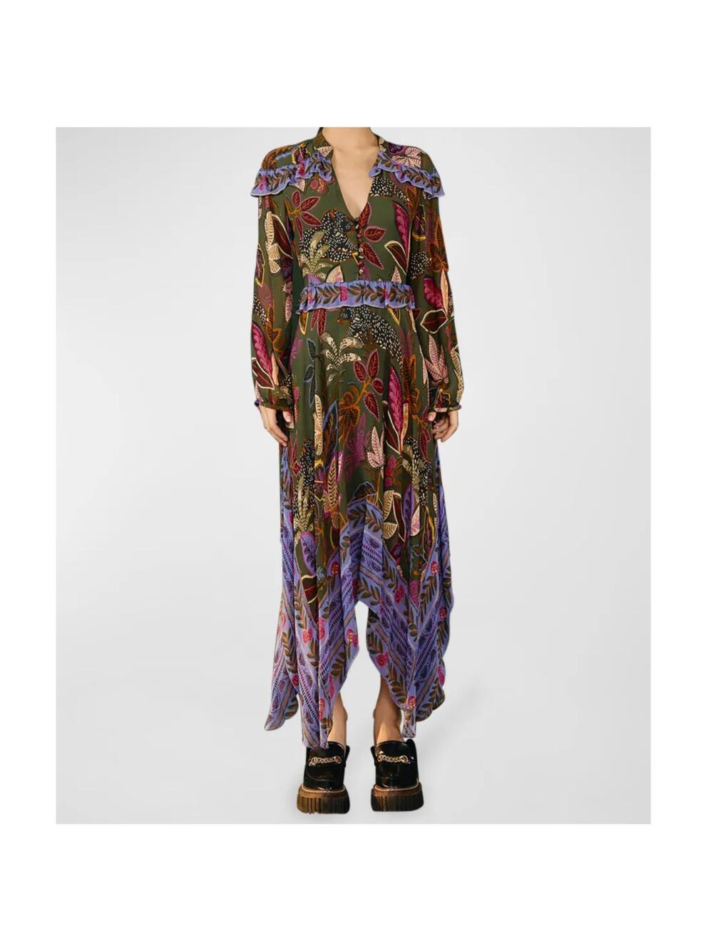 Farm Rio Tropical Floral Midi Dress